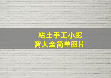 粘土手工小蛇窝大全简单图片