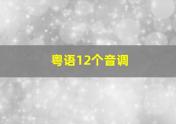 粤语12个音调