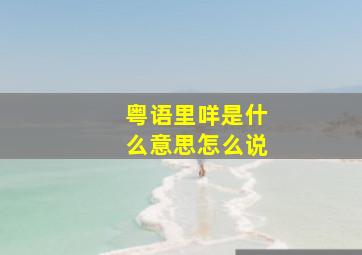 粤语里咩是什么意思怎么说