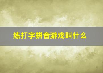 练打字拼音游戏叫什么