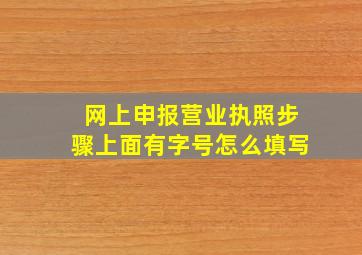 网上申报营业执照步骤上面有字号怎么填写