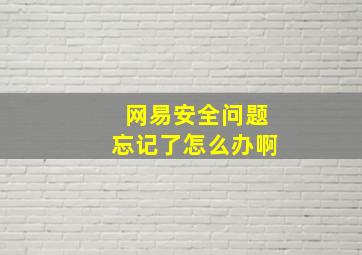 网易安全问题忘记了怎么办啊