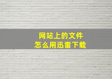 网站上的文件怎么用迅雷下载