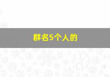 群名5个人的