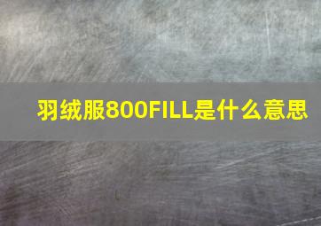 羽绒服800FILL是什么意思