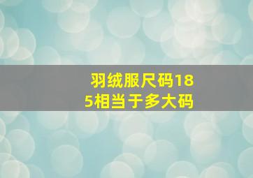 羽绒服尺码185相当于多大码