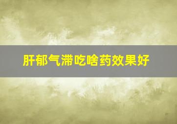 肝郁气滞吃啥药效果好