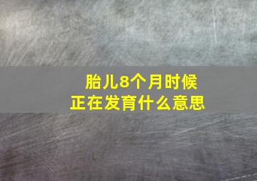 胎儿8个月时候正在发育什么意思