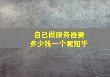 自己做服务器要多少钱一个呢知乎