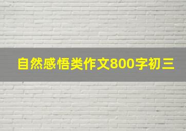 自然感悟类作文800字初三