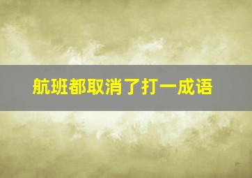 航班都取消了打一成语