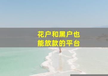 花户和黑户也能放款的平台