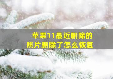 苹果11最近删除的照片删除了怎么恢复