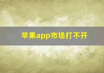 苹果app市场打不开