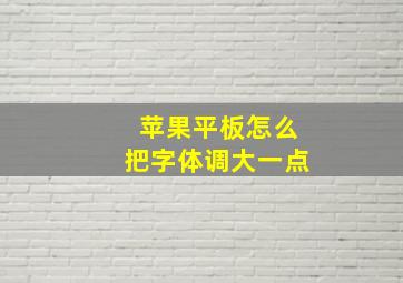 苹果平板怎么把字体调大一点