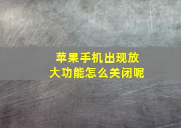 苹果手机出现放大功能怎么关闭呢