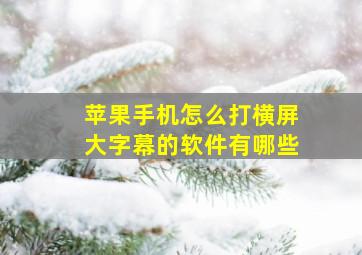 苹果手机怎么打横屏大字幕的软件有哪些