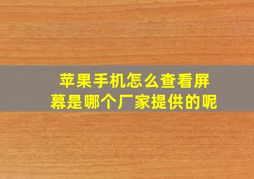 苹果手机怎么查看屏幕是哪个厂家提供的呢