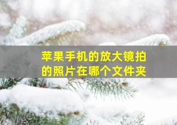 苹果手机的放大镜拍的照片在哪个文件夹