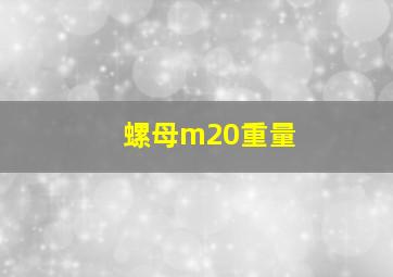 螺母m20重量