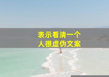 表示看清一个人很虚伪文案