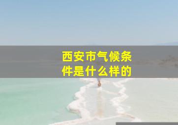 西安市气候条件是什么样的