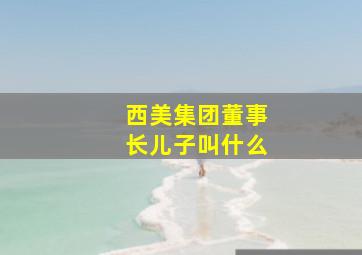 西美集团董事长儿子叫什么