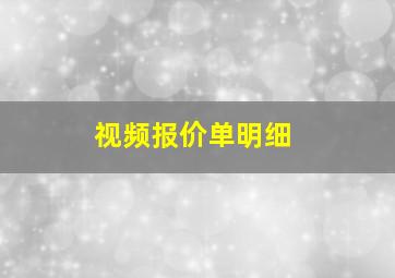 视频报价单明细