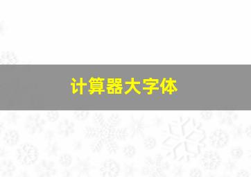 计算器大字体