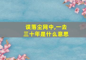 误落尘网中,一去三十年是什么意思