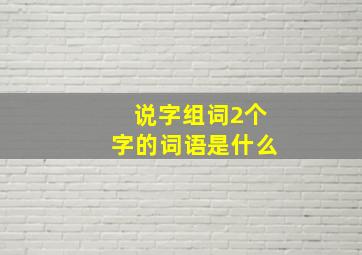 说字组词2个字的词语是什么