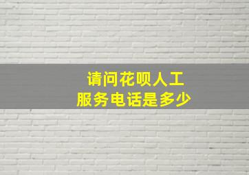 请问花呗人工服务电话是多少