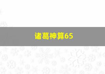 诸葛神算65