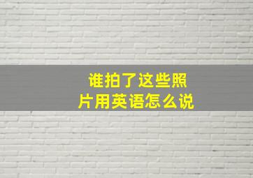 谁拍了这些照片用英语怎么说