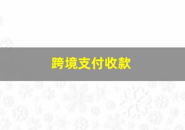 跨境支付收款