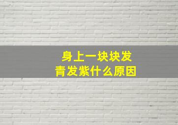 身上一块块发青发紫什么原因