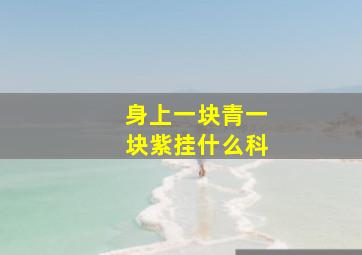 身上一块青一块紫挂什么科