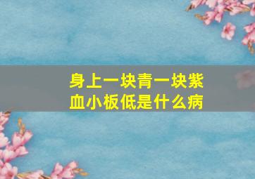 身上一块青一块紫血小板低是什么病