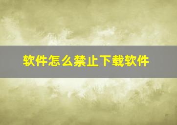 软件怎么禁止下载软件