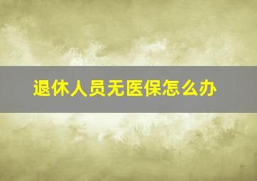 退休人员无医保怎么办