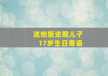 送给叛逆期儿子17岁生日寄语