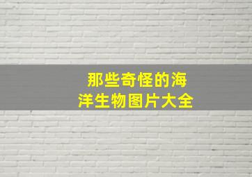 那些奇怪的海洋生物图片大全