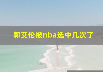 郭艾伦被nba选中几次了