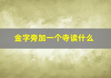 金字旁加一个寺读什么