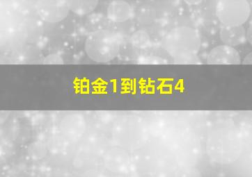 铂金1到钻石4