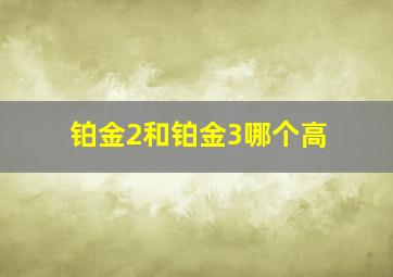 铂金2和铂金3哪个高