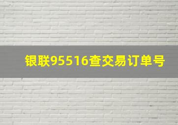 银联95516查交易订单号