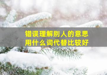 错误理解别人的意思用什么词代替比较好