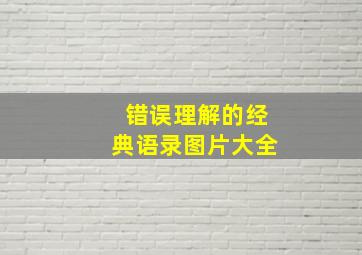 错误理解的经典语录图片大全