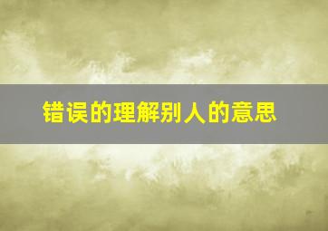 错误的理解别人的意思